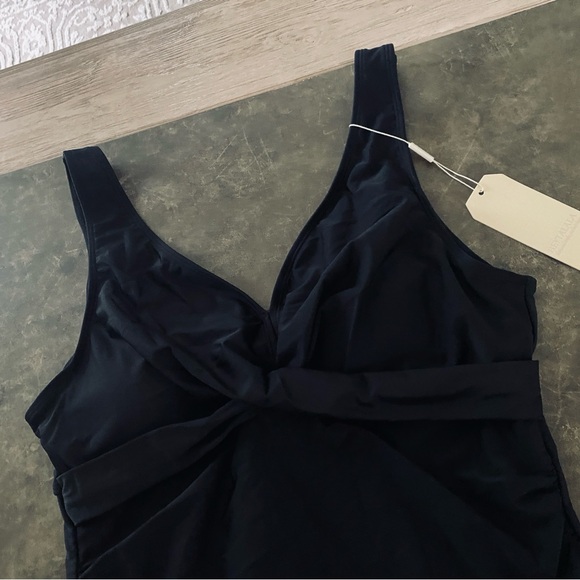 Women's One Piece Swimsuit Ruched Tummy Control  Slimming Push Up V Neck - Picture 10 of 13